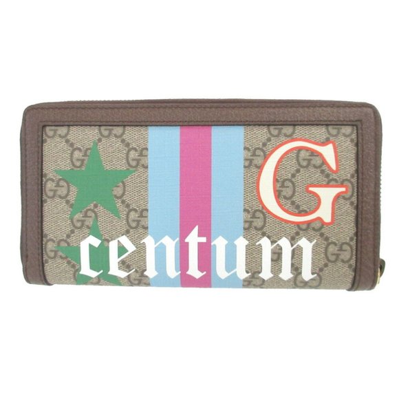 Unused Gucci Diana Bamboo 658634 GG Supreme Leather Beige Brown Round Long Wa...